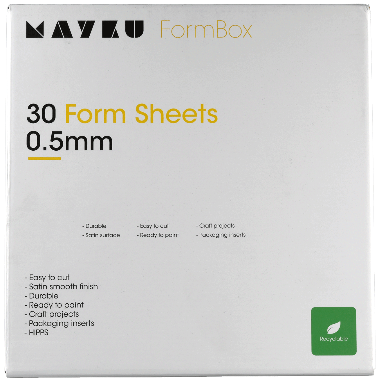 Mayku Folien HIPS weiss 0.5mm 30Stk.